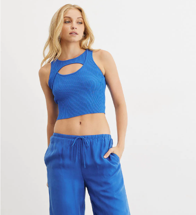 Mesmerise Knit Tank Royal Blue – The Q Street Collective