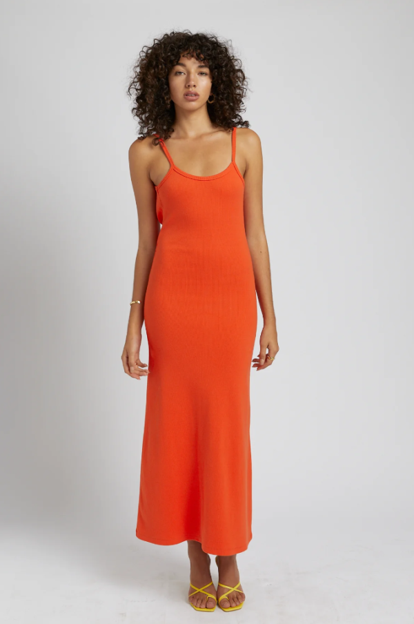 Backless Maxi Dress - Blood Orange