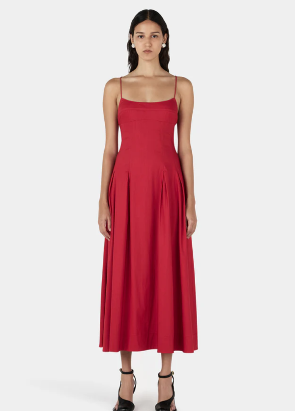 Carlotta Midi Dress - Samba Red