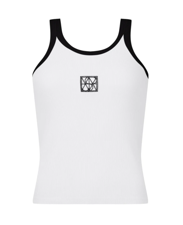 Monogram Contrast Tank Snow