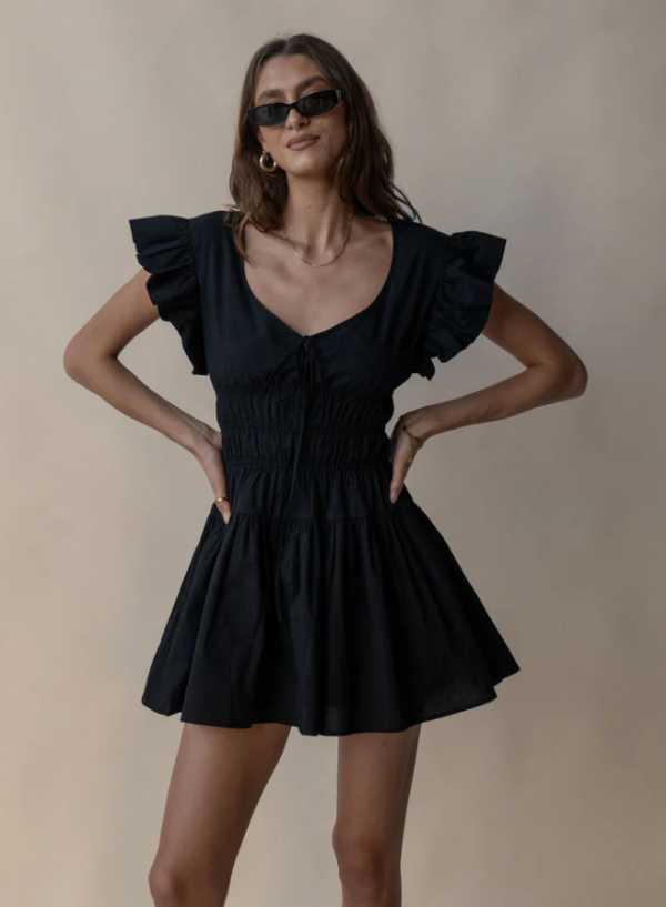 Delfina Mini Dress Noir