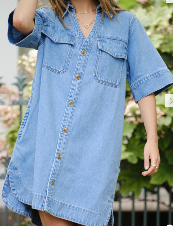 Relaxed Shirt Dress Mid Vintage Blue