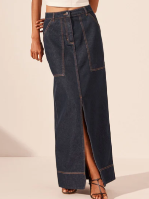 Panelled Maxi Skirt Deep Indigo