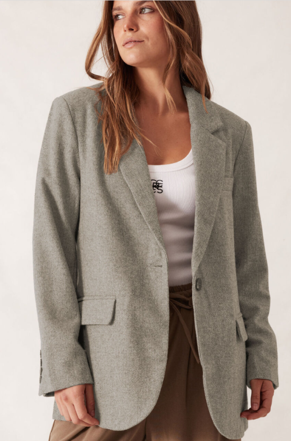 Heritage Blazer Neutral Tweed Wool Blend