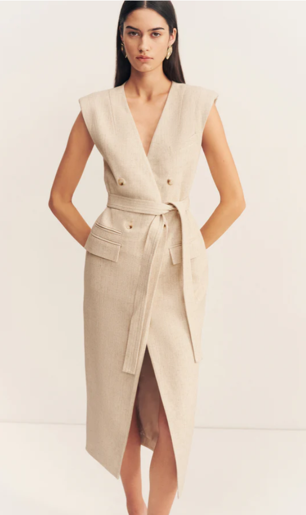 Sleeveless Blazer Midi Dress