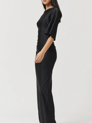 Ivy Cap Sleeve Maxi Black