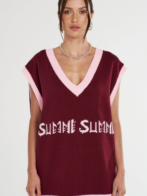 Knit Vest Plum