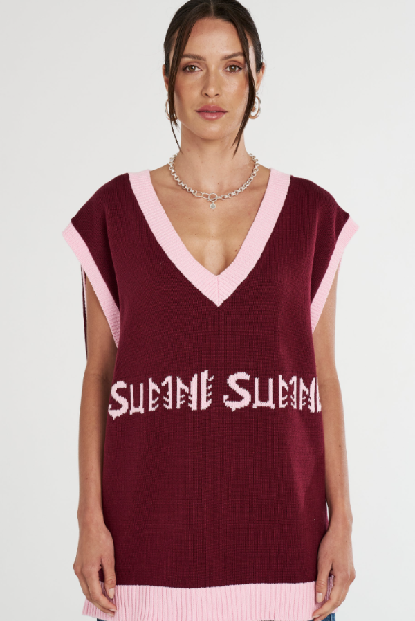 Knit Vest Plum