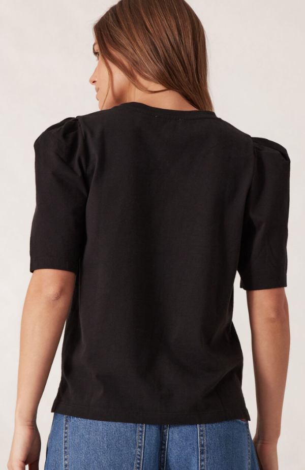 Pleat Sleeve Tee Black