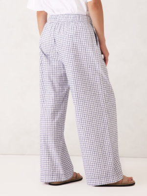 The Lounge Pant White Navy Check
