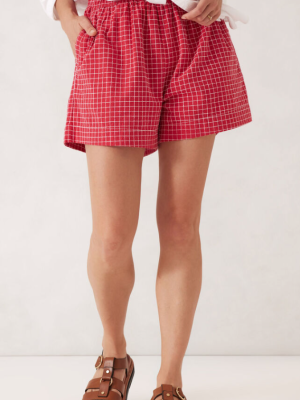 Mila Short Red White Check