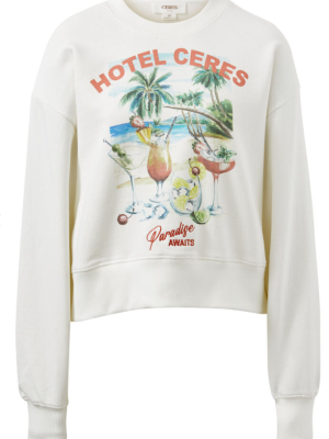 Cropped Slouchy Crew Hotel Cerres Print