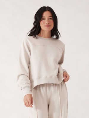 Seamed Fleece Top - Almond