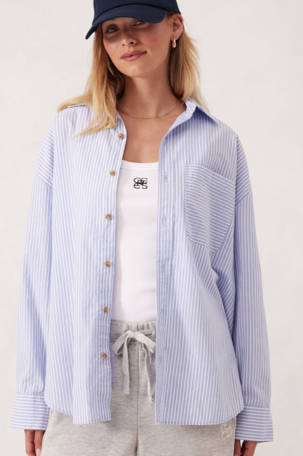 Oversized Shirt - Heritage Blue Stripe