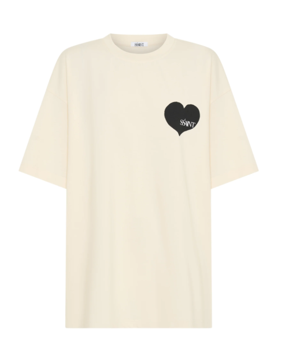 Ssaint Cream Black Heart Tee