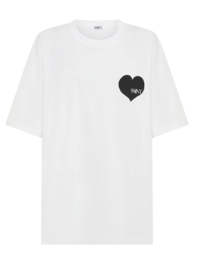 Ssaint White Black Heart Tee
