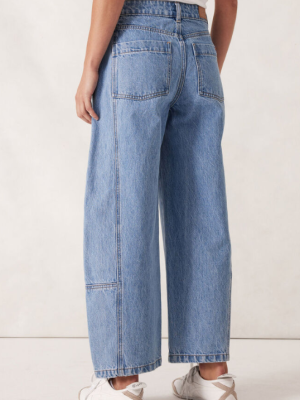 Darted Barrel Jean Vintage Blue
