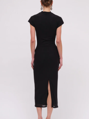 Christy Mesh Cap Sleeve Dress Black