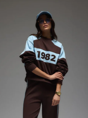 1982 Contrast Knit Sweetshirt Espresso