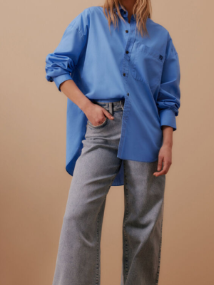 Peta Oversized Shirt - Amalfi Blue