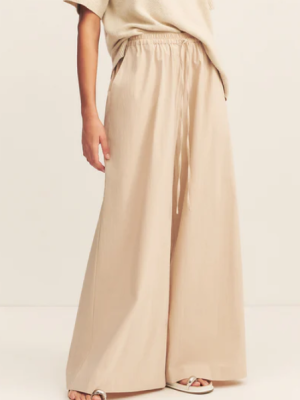 Campbell Wide Leg Pant - Oat Milk