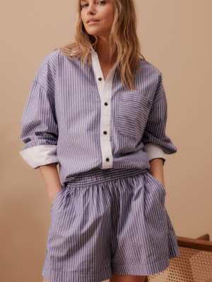 Mila Short College Blue White Stripe