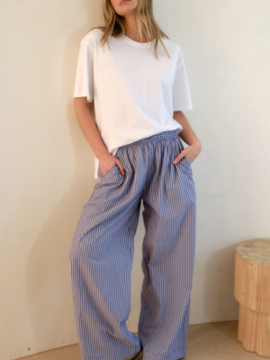 The Lounge Pant College Blue White Stripe