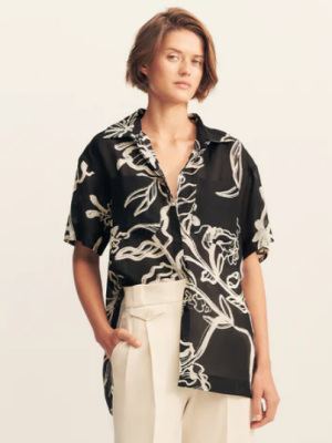 Lila Short Sleeve Shirt - Shadow Bloom