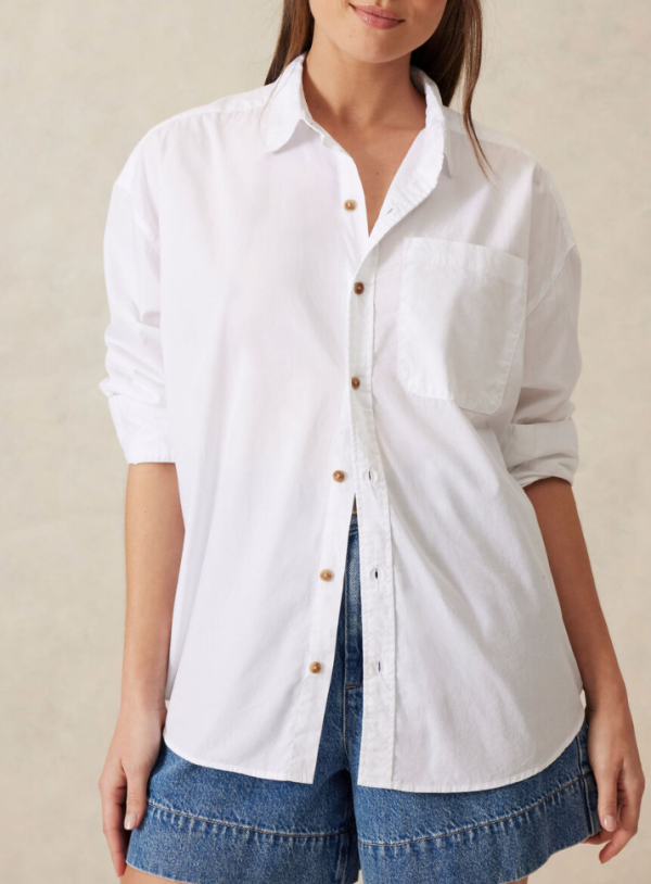 Oversized Shirt White Organic White Cotton