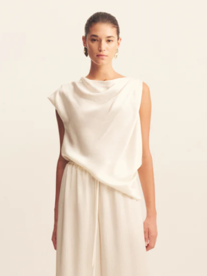 Huxley Draped Top - Vanilla