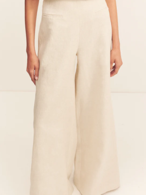 Elliot High Waisted Wide Leg Pant - Parchment