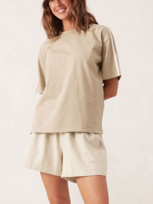 Sporty Tape Tee Matcha Fresh Ecru Tape
