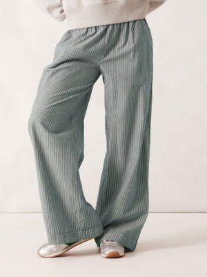The Lounge Pant - GreenWht Stripe