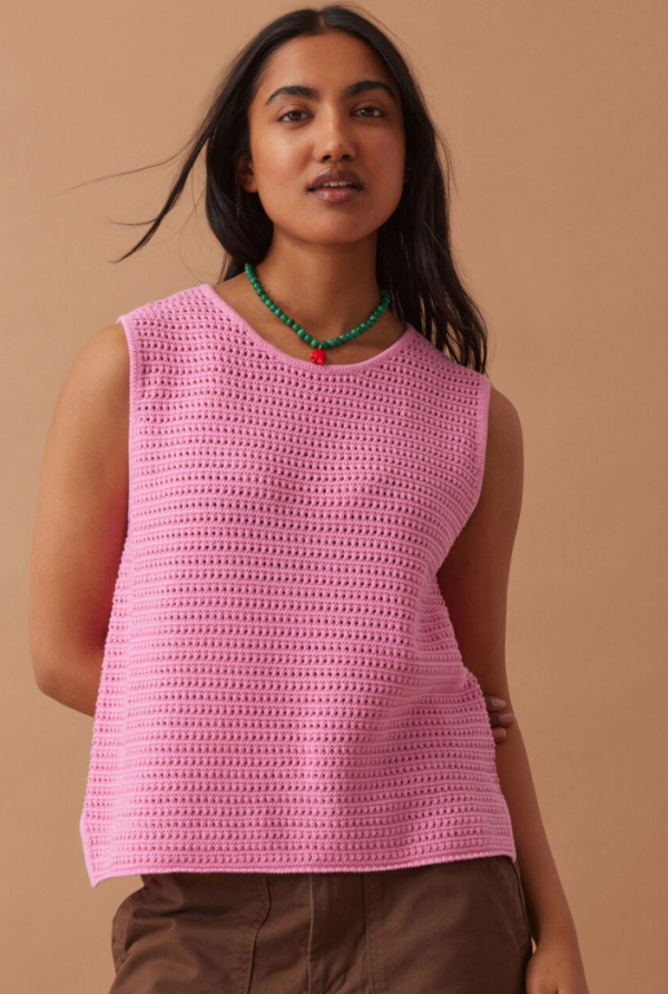 Margot Mesh Knit Tank Hibiscus Pink