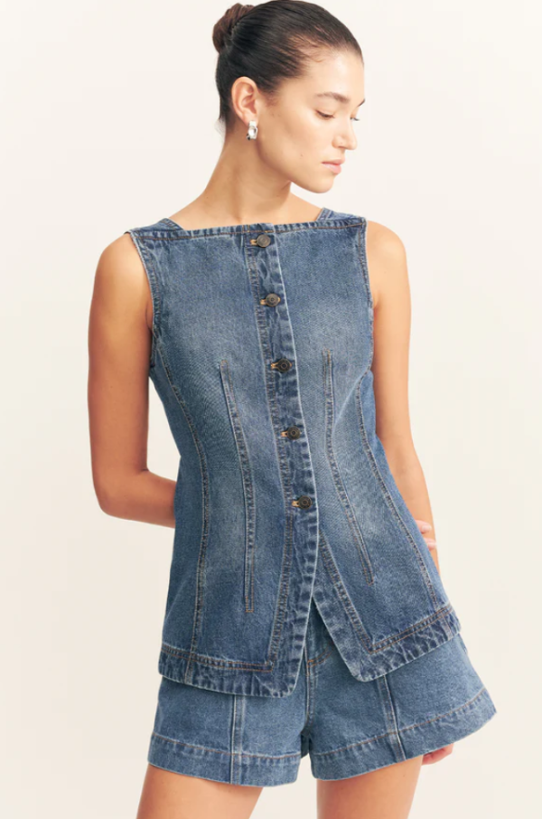 Raquel Vest Vint Age Bkue
