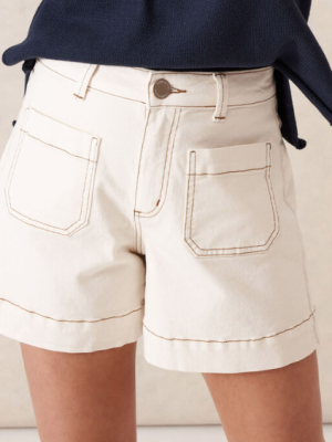 Denim Patch Pocket Short Eggshell