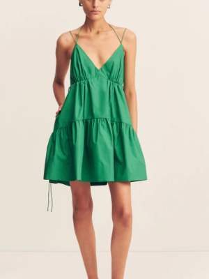Tiered Mini Dress - Apple Green
