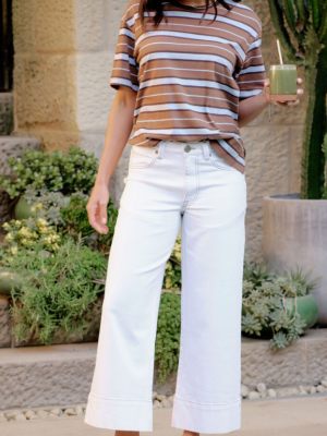 Jude Wide Leg Crop Jean Fresh Ecru