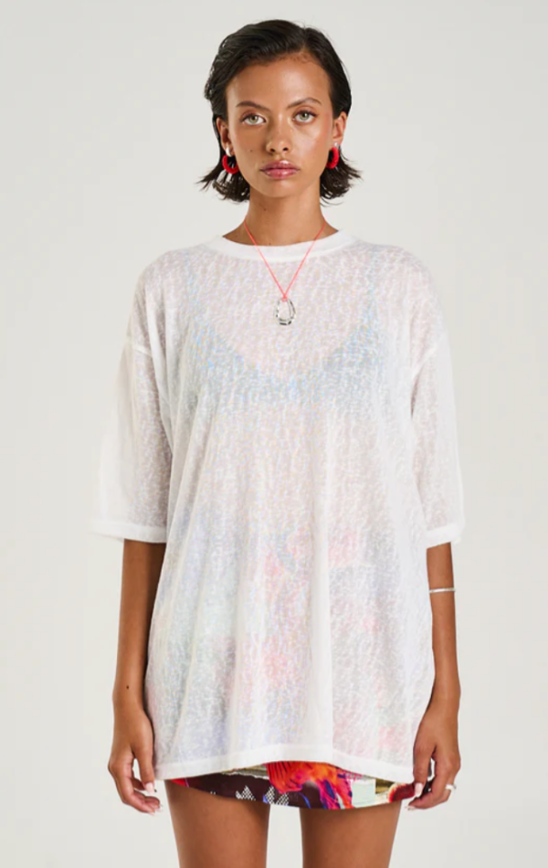 Oversized Tee Sheer White