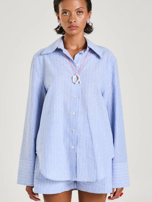Cuff Stripe Shirt Sea Stripe