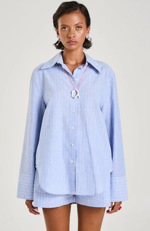 Cuff Stripe Shirt Sea Stripe