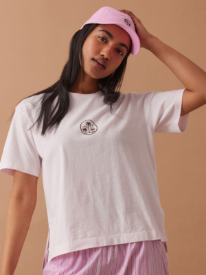 Stevie Slouchy Tee Sunfaded PinkIsland Print