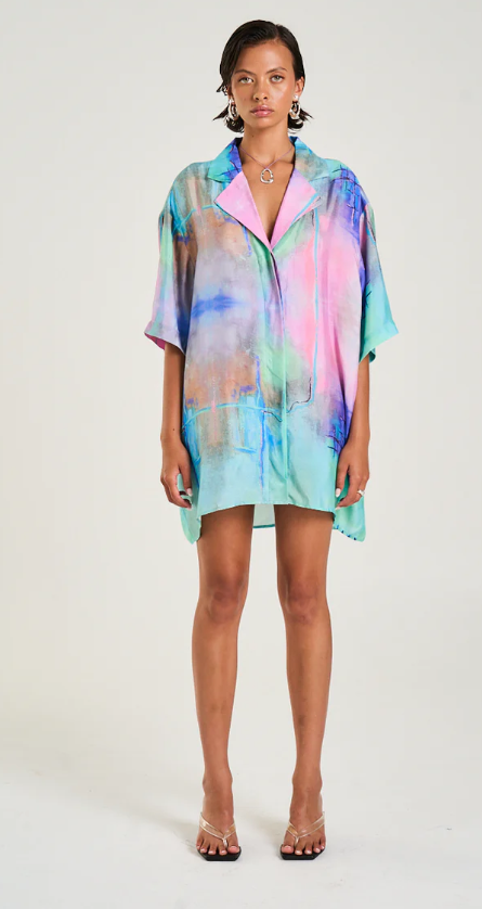 Luka Shirt Dress - H2O