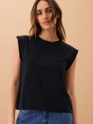 Extended Shoulder Tee Black