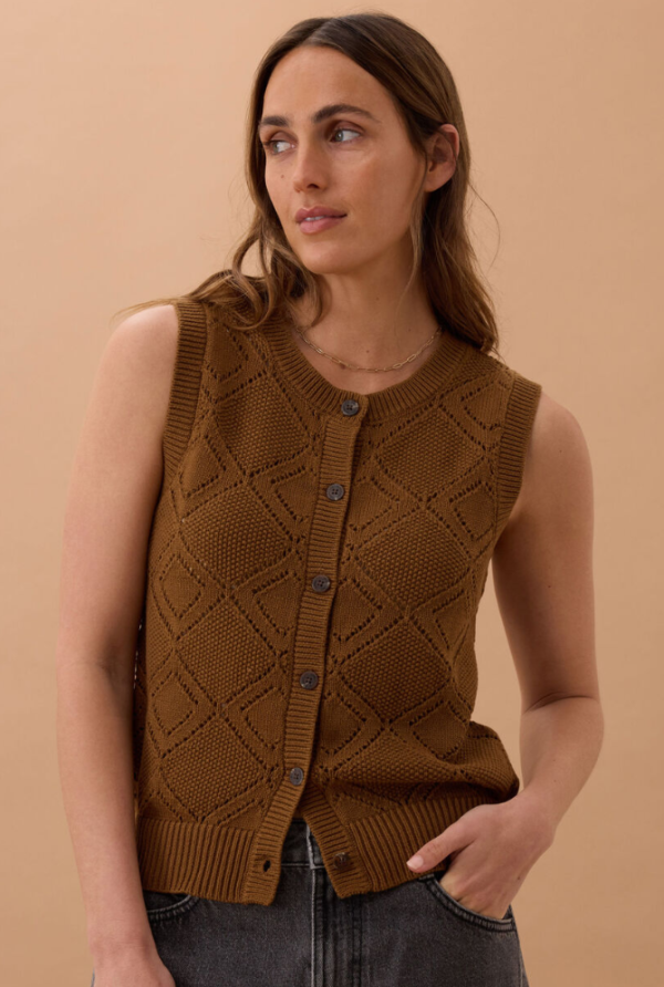 Dahlia Knit Vest Toffee