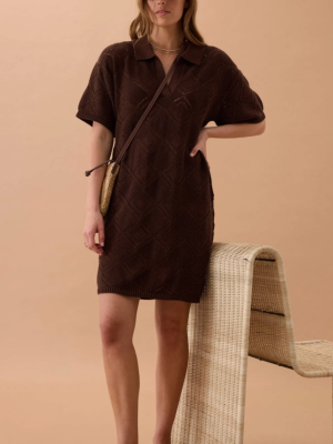 Darcy Diamond Mini Dress Chocolate