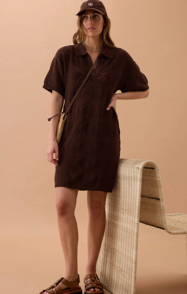 Darcy Diamond Mini Dress Chocolate