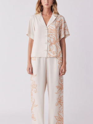 Lolita Shirt Ecru Floral