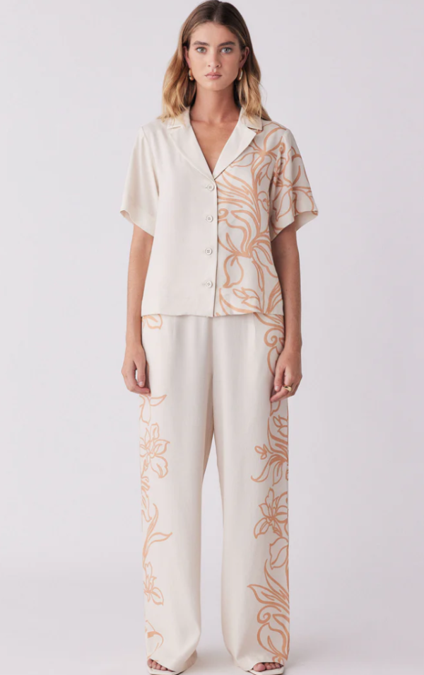 Lolita Shirt Ecru Floral