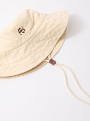 Ceres Monogram Bucket Hat Ecru